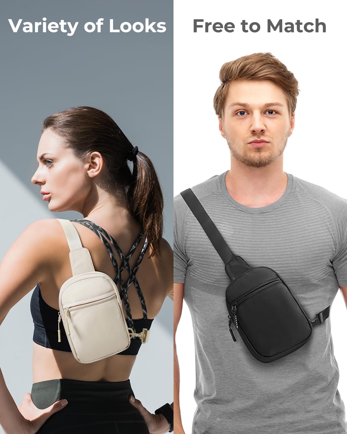 CHOLISS Small Sling Bag for Women and Men, Crossbody Bags Trendy with Extended Strap, Lightweight Chest Bag