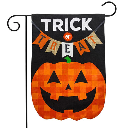 Briarwood Lane Trick Or Treat Pumpkin Burlap Halloween Garden Flag 12.5" x 18"