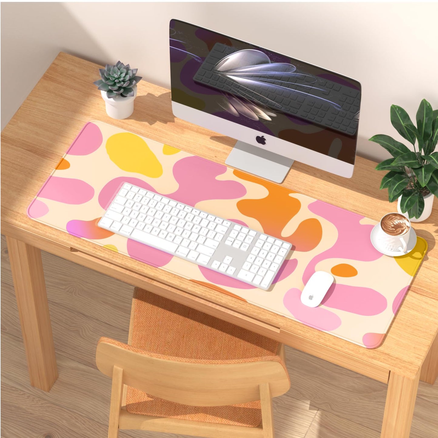 EFISH Japanese Mouse Pad (800 * 300 * 3 MM) Extended Large Mouse Mat Desk Pad, Stitched Edges Mousepad,Non-Slip Rubber Base,XL Gaming Mouse Pad for Office & Home