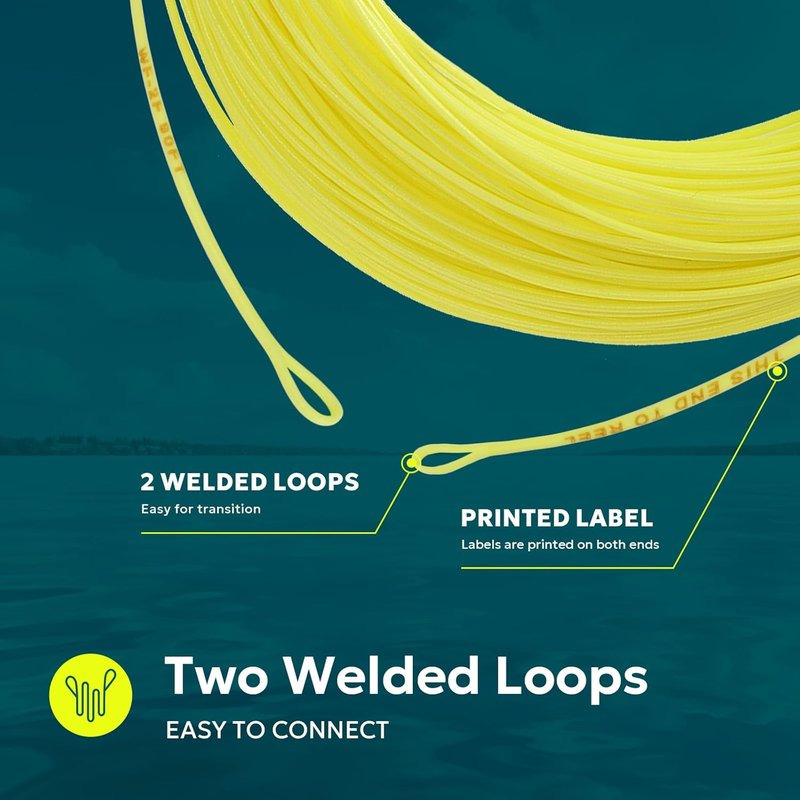 Fly Fishing Line - Weight Forward Floating Lines with Two Welded Loops | 90FT Multi-Color for Trout (WF2-9F)
