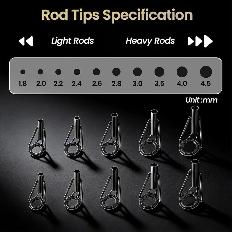 Fishing Rod Tip Repair Kit - Stainless Steel & Ceramic Guides | 20/60/70/90/230pcs Replacement Eyelets
