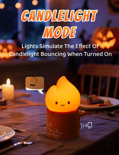 Cute Ghost Campfire Lamp, Halloween Decor,Kids Night Light，Adjustable Dimmable Rechargeable Night Light for Kids, Girls, Boys Gifts,Halloween,Christmas Decorations