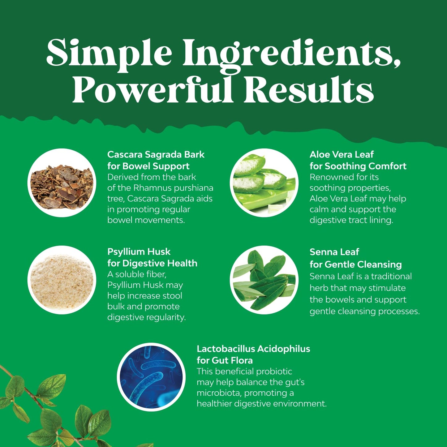 Herbal Laxative Capsules with Probiotics – Gentle Laxative for Women and Men with Senna Leaf Psyllium Husk and Cascara Sagrada - Senna Pills for Colon Cleanse and Detox Support (60 Servings)