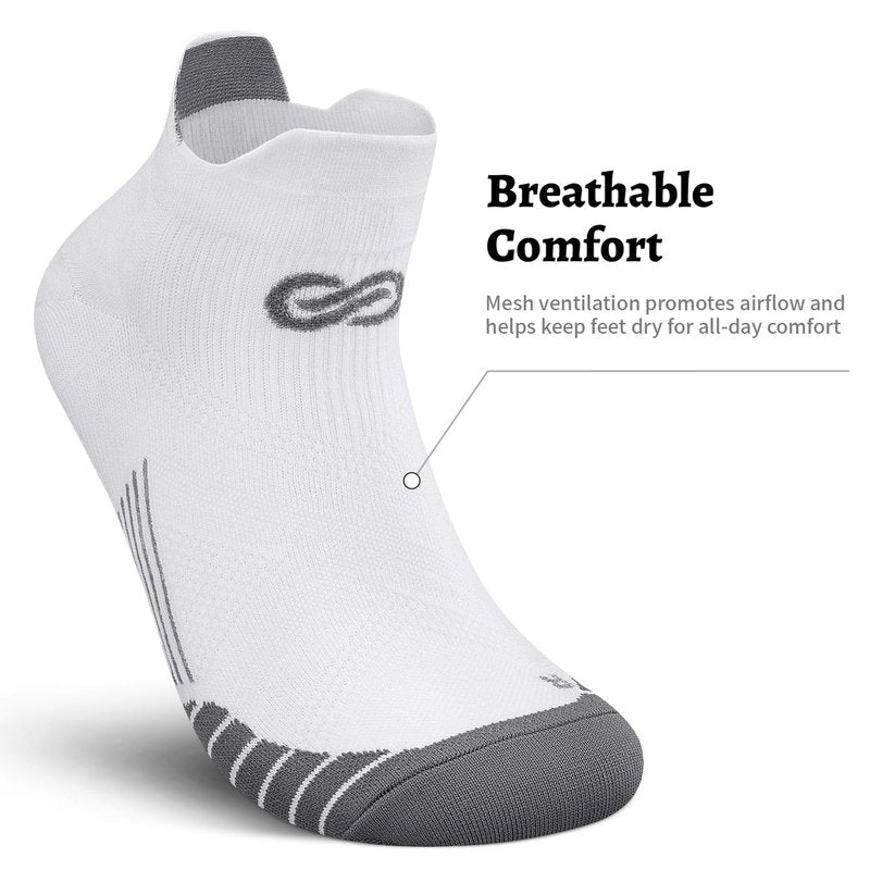 PAPLUS Compression Socks for Men & Women, Low Cut Ankle Running Socks with Arch Support, Plantar Fasciitis Relief for Walking, Cycling, Golf, Travel, Nurses