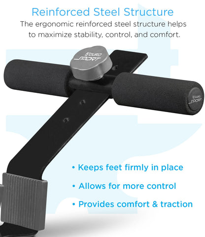 Aduro Sport Doorway Sit-Up Exercise Bar, Adjustable Reinforced Steel with Padded Ankle Bar, Perfect for Home Work or Travel - Fits Any Door