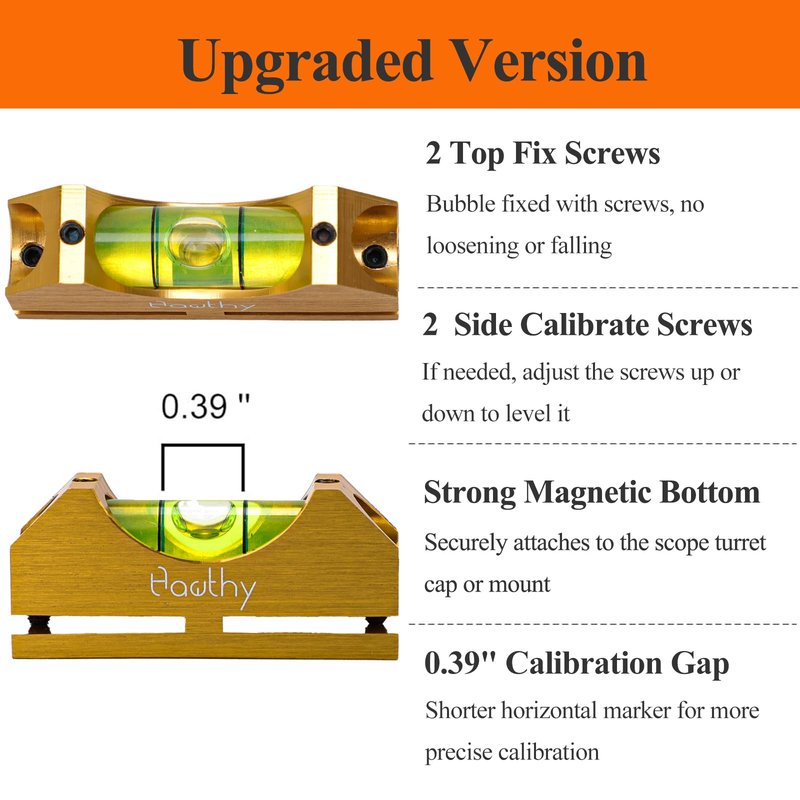 Hawthy Scope Leveling Kit Scope Bubble Level Picatinny Scope Level Magnetic Level Tool Bubble Leveling System Gold