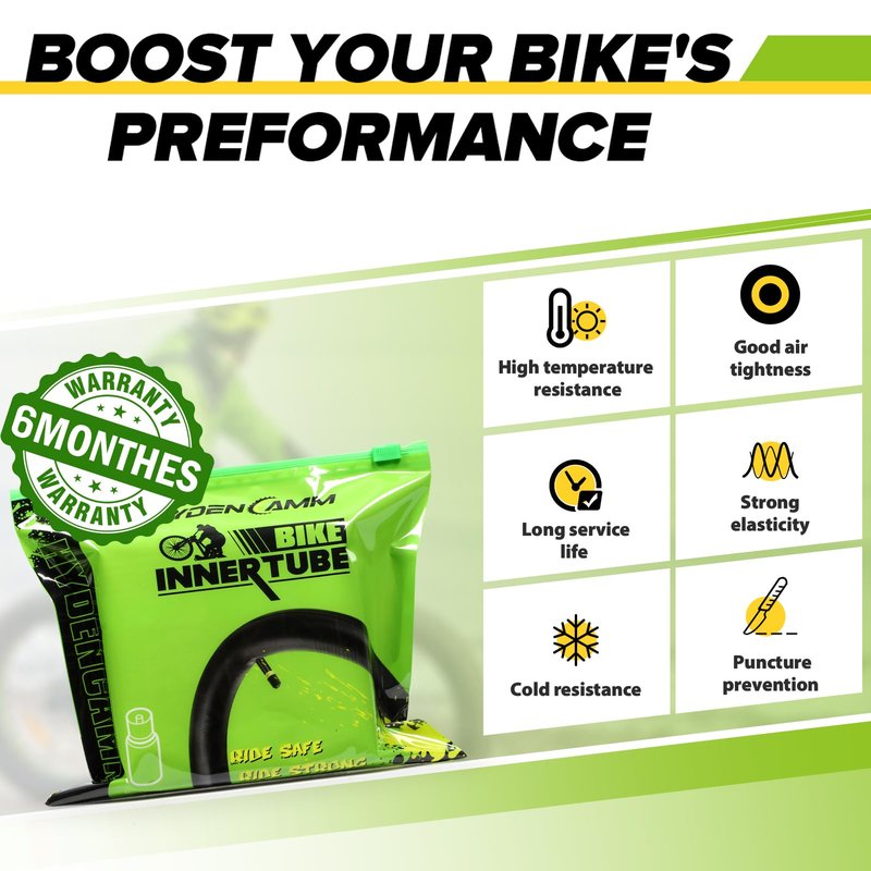 Hydencamm 4 Pack 18x1.75/2.125 Bike Tubes, 18x1.95 Bike Tube with 32mm AV Schrader Valve, Butyl 18 Inch Bike Tube with 2 Tire Levers, 18x1.75/1.95/2.10/2.125 Inner Tube for Kids/MTB/Road Bikes