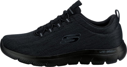 Skechers Men's Summits-LOUVIN Low Shoes, Black Mesh/Pu/Trim, 11 UK