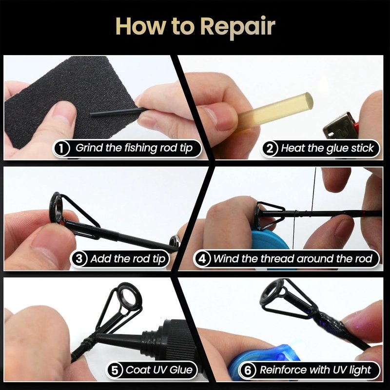 Fishing Rod Tip Repair Kit - Stainless Steel & Ceramic Guides | 20/60/70/90/230pcs Replacement Eyelets