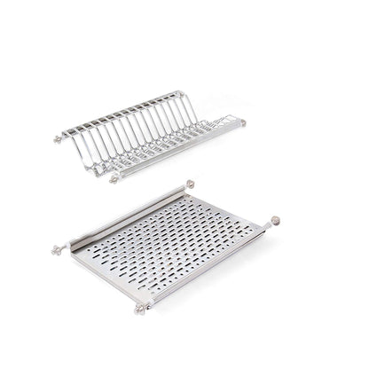Emuca - Stainless Steel Dish Drying Rack for Standard 50 cm Width Kitchen Cabinet, Inner Width Module 435-470 mm