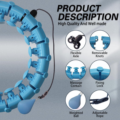 Dumoyi 2025 New Upgraded Smart Weighted Hoop for Adults Weight Loss,Infinity Fitness Hoop Plus Size for Women Smart Exercise Equipment