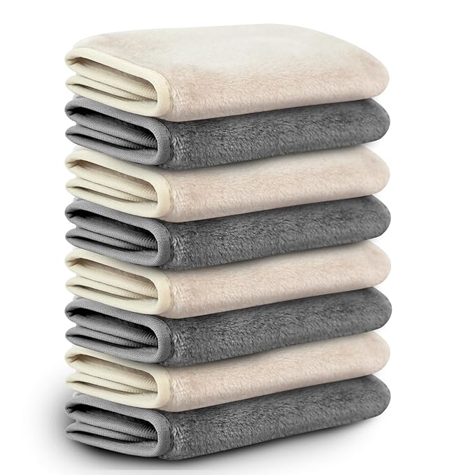 Nugilla Makeup Remover Cloths, 8 Packs Makeup Remover Towels Reusable Face Wash