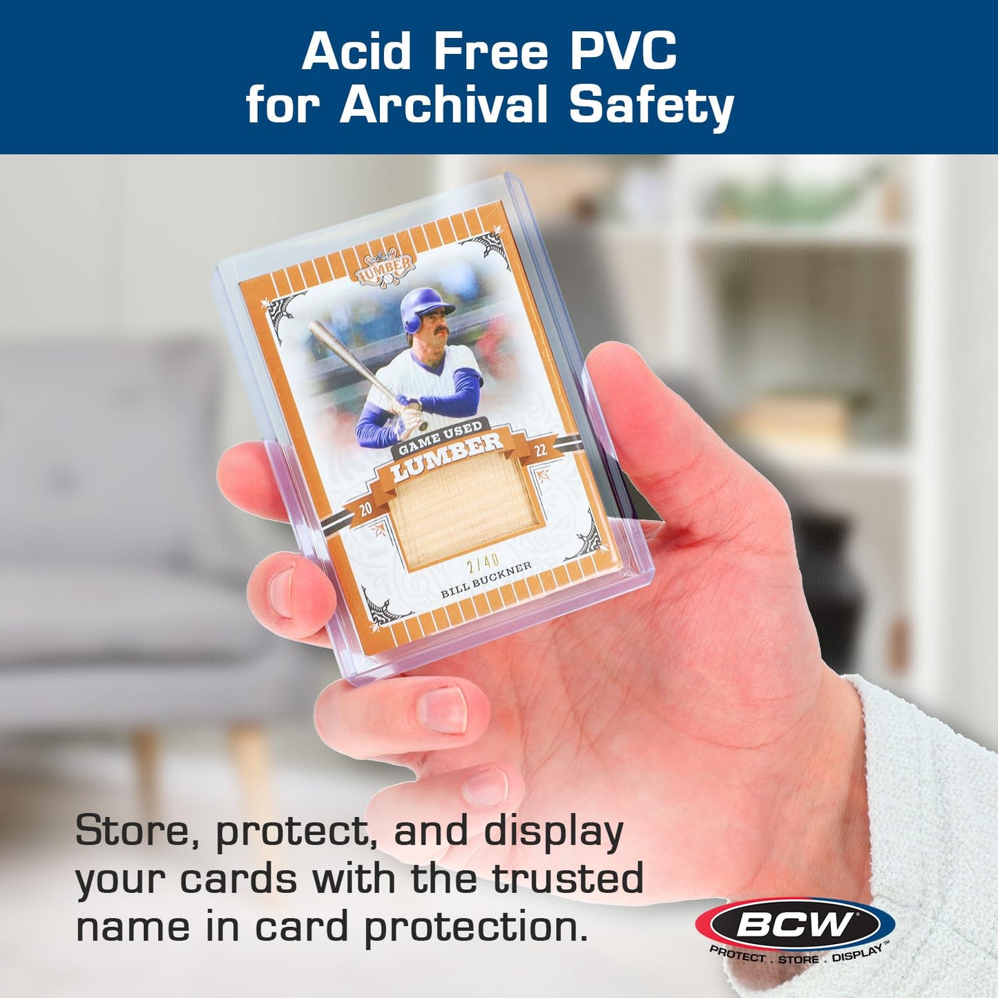 BCW 197 PT. Thick Card Topload Holder - Pack of 10 | Durable Rigid PVC Toploader | Toploaders for Memorabilia, Jersey, Patch, and Relic Cards | Ideal for Collectors and Hobbyists