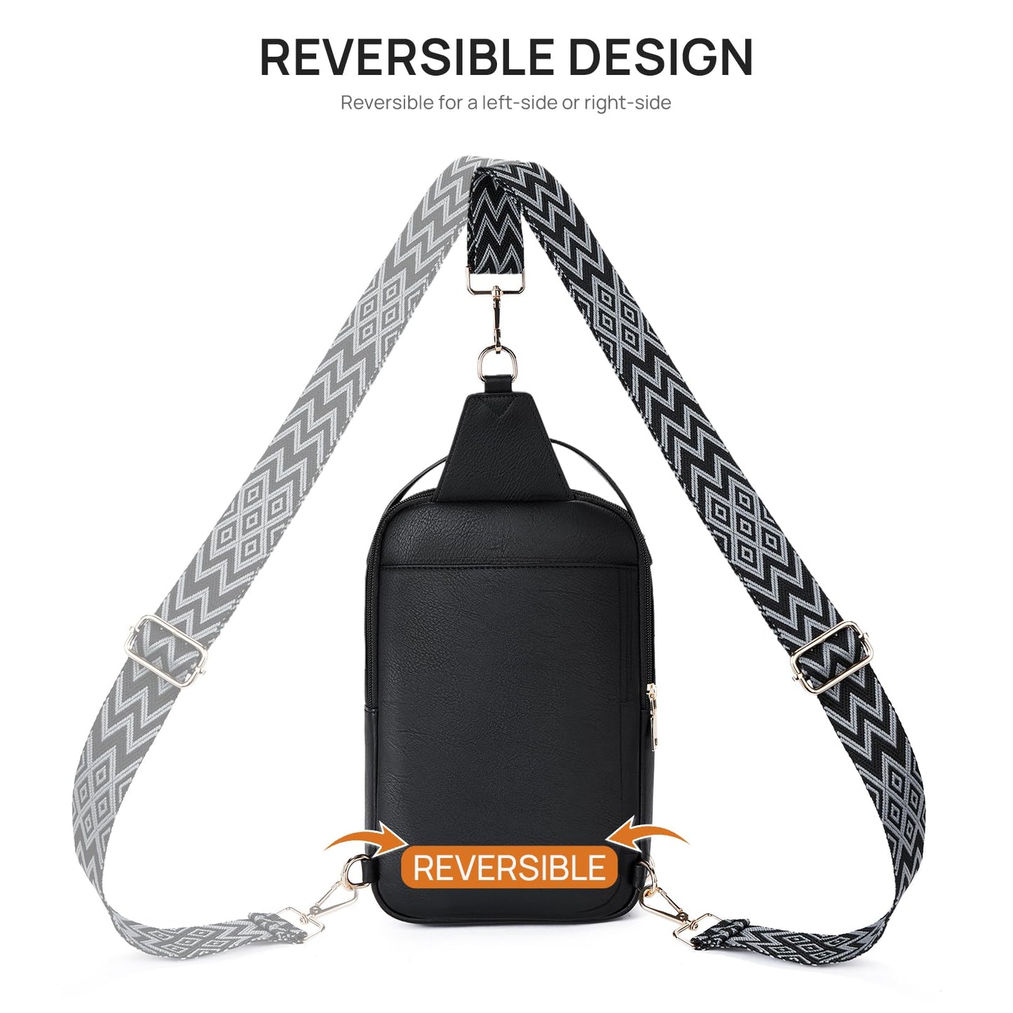 Telena Crossbody Sling Bags for Women, PU Leather Fanny Packs Cross Body Bag for Woman
