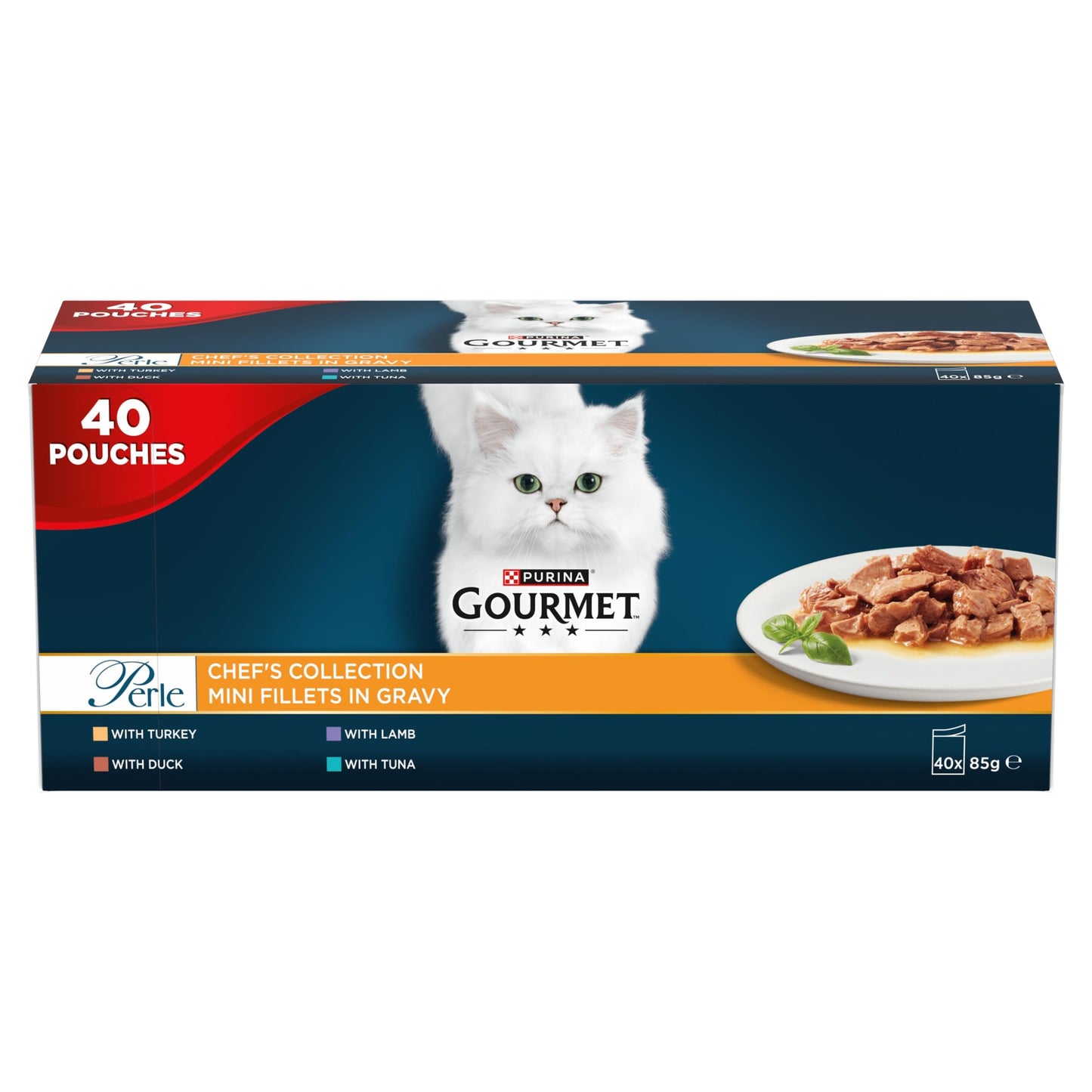 GOURMET Perle Chef's Collection in Gravy Wet Adult Cat Food 40x85g