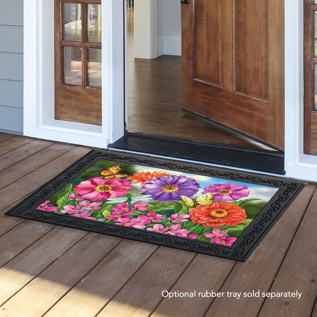 Briarwood Lane Zinnias in Bloom Spring Doormat