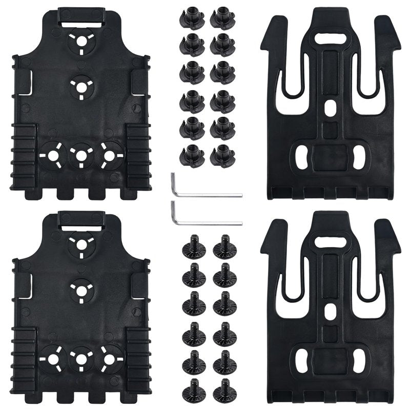 LAFENLIN Quick-Lock System 2-Pack for Tactical Holsters [Secure & Fast Swap] - A Few Seconds Detach Mount for Police, Security & Range Shooters, Fits Duty Belts & Thigh Rigs (Black)