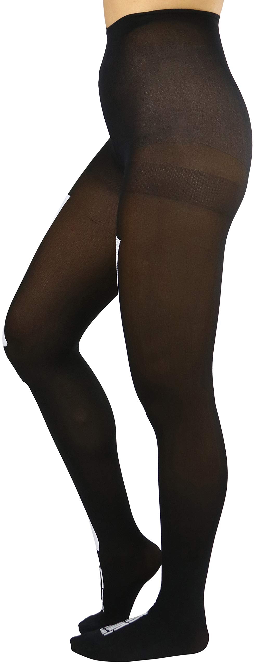 ToBeInStyle Women's Skeleton Print Tights - Black/White