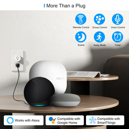 EIGHTREE Smart Plug, Smart Plugs That Work with Alexa and Google Home, Compatible with SmartThings, Smart Outlet with WiFi Remote Control and Timer Function, 2.4GHz Wi-Fi Only, 4 Packs