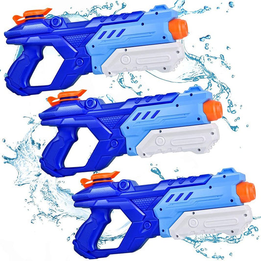 Quanquer 3 Pack Water Guns for Kids Adults - 600CC Squirt Water Toy Gun Super Blaster Soaker Long Range High Capacity Summer Swimming Beach Outdoor Water Fighting Play Pool Toys for Boys Girls (Blue)