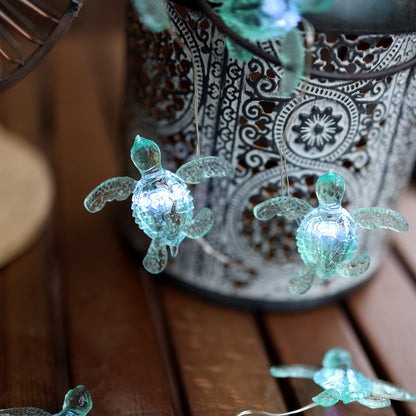 JASHIKA Beach Theme -Cute Green Sea Turtle String Lights- Ocean Fairy Decorative Lights- 10ft 30 LEDs -USB Powered -Multi-Function- Remote Control-Christmas -House Party- Bathroom -Baby Shower Decor