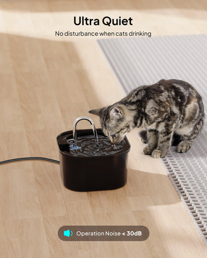 Cat Water Fountain: 84oz/2.5L Pet Water Fountain for Cats Indoor, Super Silent Automatic Cat Drinking Fountain, BPA Free