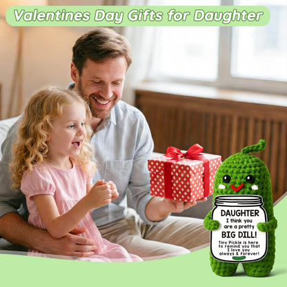 Valentines Day Gifts for Him Her Boyfriend Girlfriend, Handmade Crochet Pickle Valentines Gifts for Wife Husband, I Love You Birthday Gift To My Love Wedding Anniversary Romantic Gift for Couples