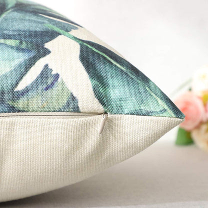 Artscope Set of 4 Decorative Cushion Covers 45x45cm, Tropical Plants Waterproof Throw Pillow Covers, Perfect to Outdoor Patio Garden Bench Living Room Sofa Farmhouse Decor