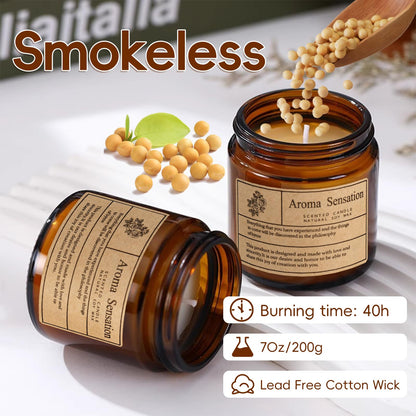 ARCASA Organic Soy Candles - Fall Scented, Misty Forest 7oz