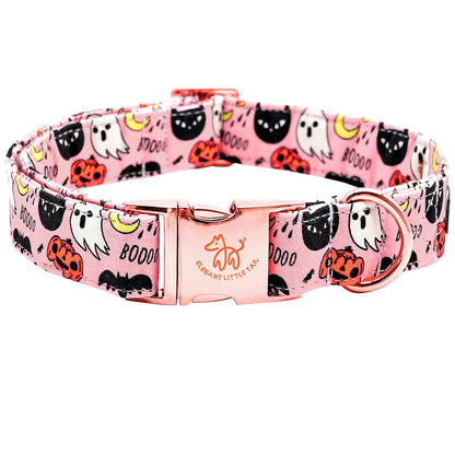 Elegant little tail Halloween Dog Collar, Autumn Pet Collar Durable Pink Dog Collars Male or Female Holiday Pet Gift Adjustable Dog Collar for Medium Dogs