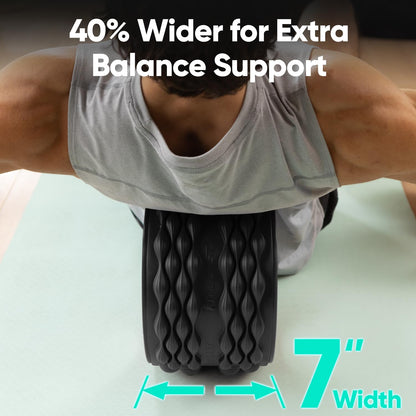 FitBeast Back Roller, Back Wheel Foam Roller - Targeted Muscle Roller for Deep Tissue Massage, Back Stretcher (9'', Black)