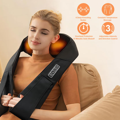 White Elephant Gifts for Adults,Neck Massager,Christmas Gifts for Women Men - Shiatsu Back and Neck Massager,Shoulder Massager Deep Tissue with Heat,Electric 4D Massage Pillow(NOT Cordless)