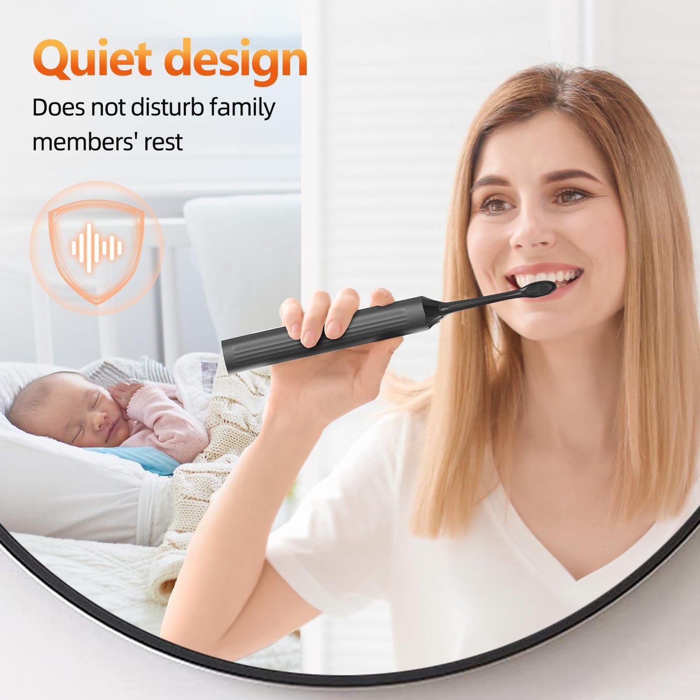 Electric Toothbrush, Sonic Toothbrush, Electric Toothbrush Adult with 3 Intensities 5 Modes, 40000 VPM & IPX7, Ultrasonic Toothbrush Electric with 90-Day Battery Life and Timer, Knight Black
