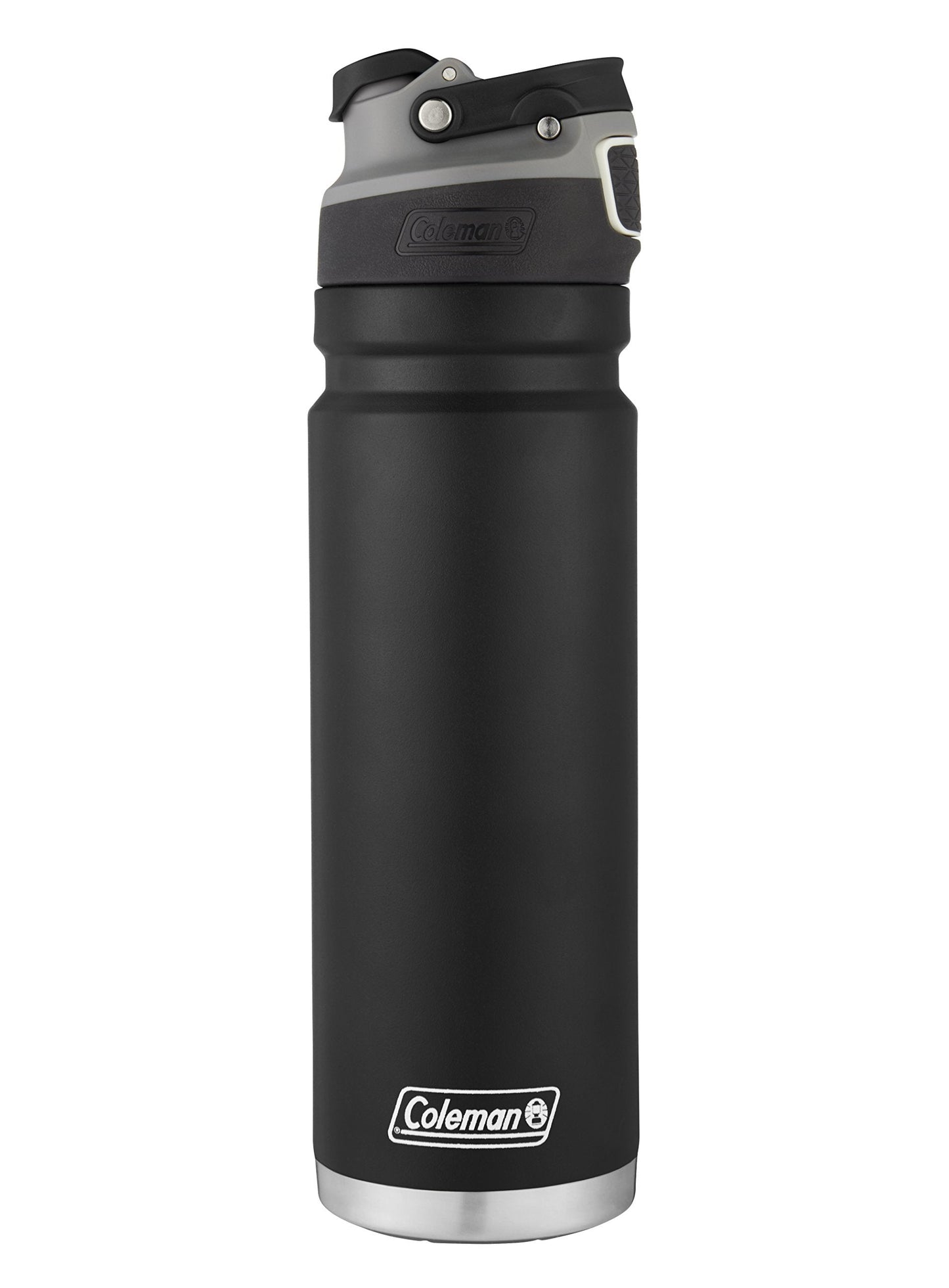 Coleman Autoseal FreeFlow Stainless Steel Water Bottle, Black, 24oz