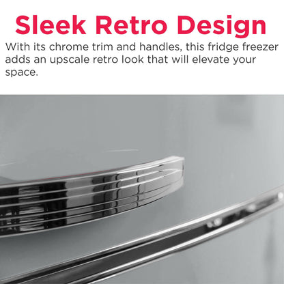 Frigidaire EFR753, 2 Door Apartment Size Refrigerator with Freezer, Retro Chrome Handle, 7.5 cu ft, Platinum Series, Stainless steel, 7.5