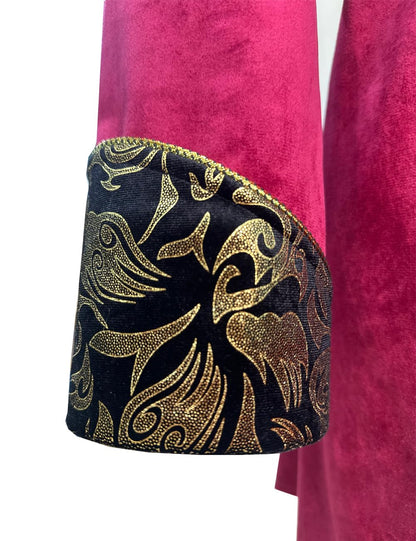 AIBEIX Mens Steampunk Medieval Jacket Gothic Victorian Frock Coat Uniform(Gold Edge-red,XX-Large)