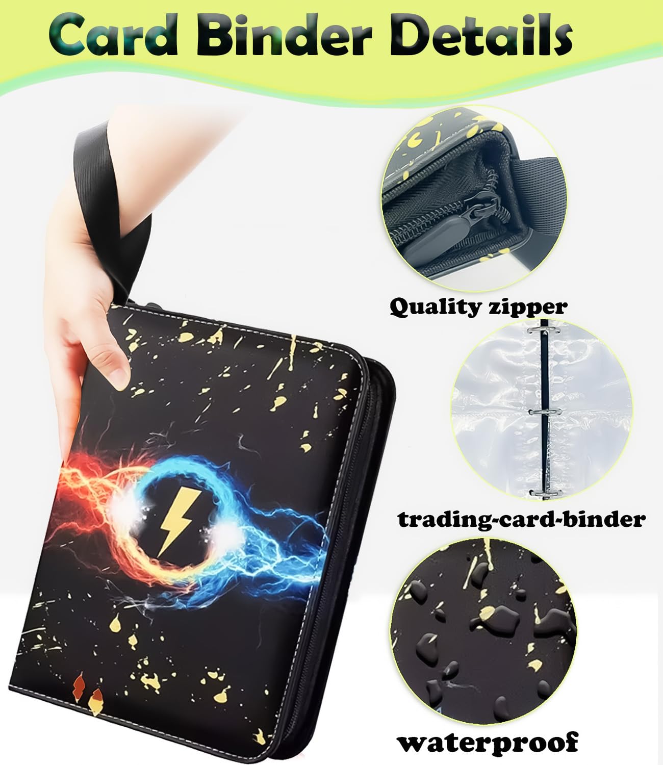 2pcs Card Binder 4 Pocket, Premium Zip Trading Card Binder, Collectible Trading Card Album, Graded Card Binder, For M Tg T Cg Sports Cards(400 Pocket)