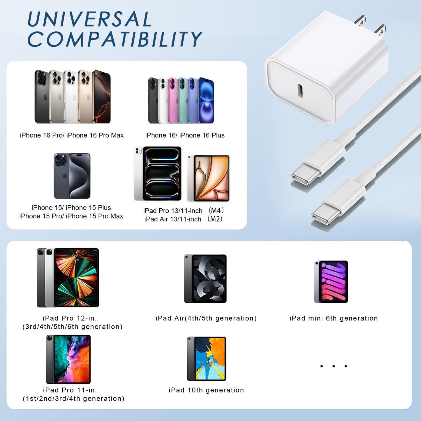 Fast Charger iPhone,i Phone Charge Cable,3Pack iPhone Charger Fast Charging 6Foot Phone Charging USB C Charge Adapter 6FT Type C to Lightning Cable for iPhone 14 Pro Max/14 Plus/13/12 Mini/11/10/XS/SE