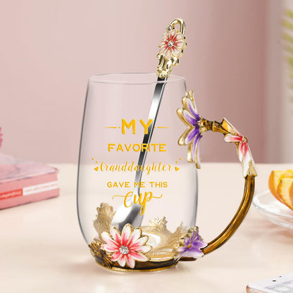 OEAGO Gifts for Mom Women Valentines Day Gifts for Her Glass Coffee Enamels Mug Best Birthday Valentine's for Girlfriend Wife Mothers Day from Daughter Son Tea Cup Stocking Stuffers Christmas