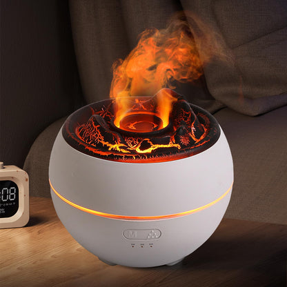 Essential Oil Diffuser, Volcano Fire Flame Aromatherapy Diffuser, 360ml Ultrasonic Cool Mist Humidifier, Scent Aroma Diffuser with 7 Colors Light, Timer & Auto Shut-Off for Home, Room (Black)