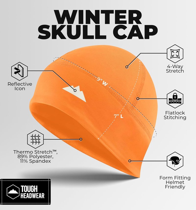 Thermal Skull Cap - Moisture-Wicking Wind-Blocking Beanie for Men | 4-Way Stretch Cycling Hat