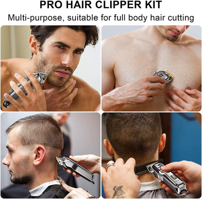 Hatteker Hair Cutting Kit Pro Hair Clippers for Men Professional Barber Clippers IPX7 Waterproof Cordless Beard Trimmer Hair Trimmer