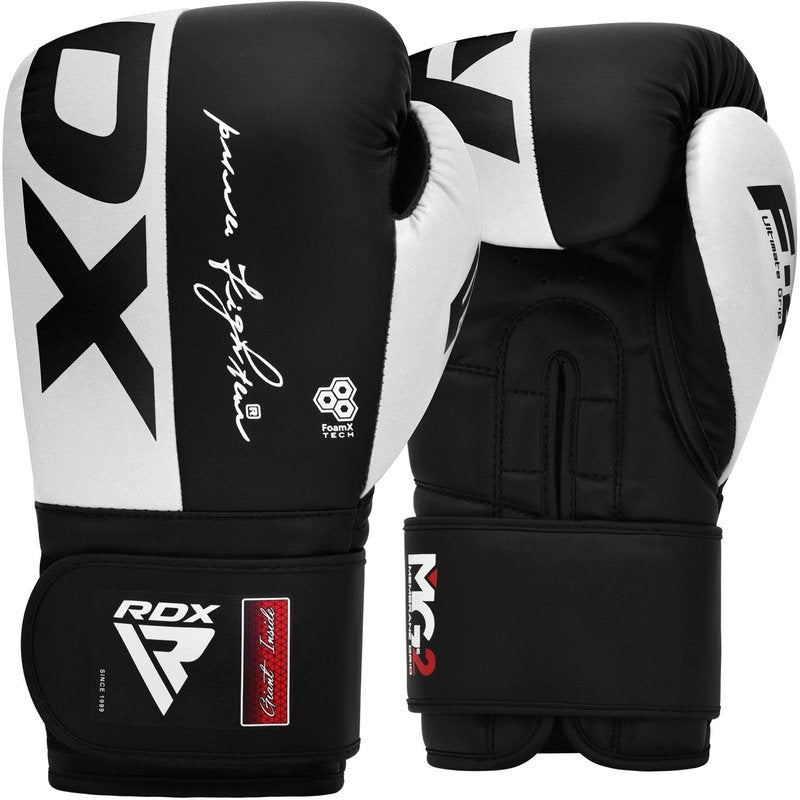 RDX Boxing Gloves, Maya Hide Leather Training Gloves for Muay Thai, Kickboxing, Sparring, Punch Bag, Punching Bag, Kickboxing Gloves, Martial Arts Training, Home Gym, Men, Women, 8 10 12 14 16 oz