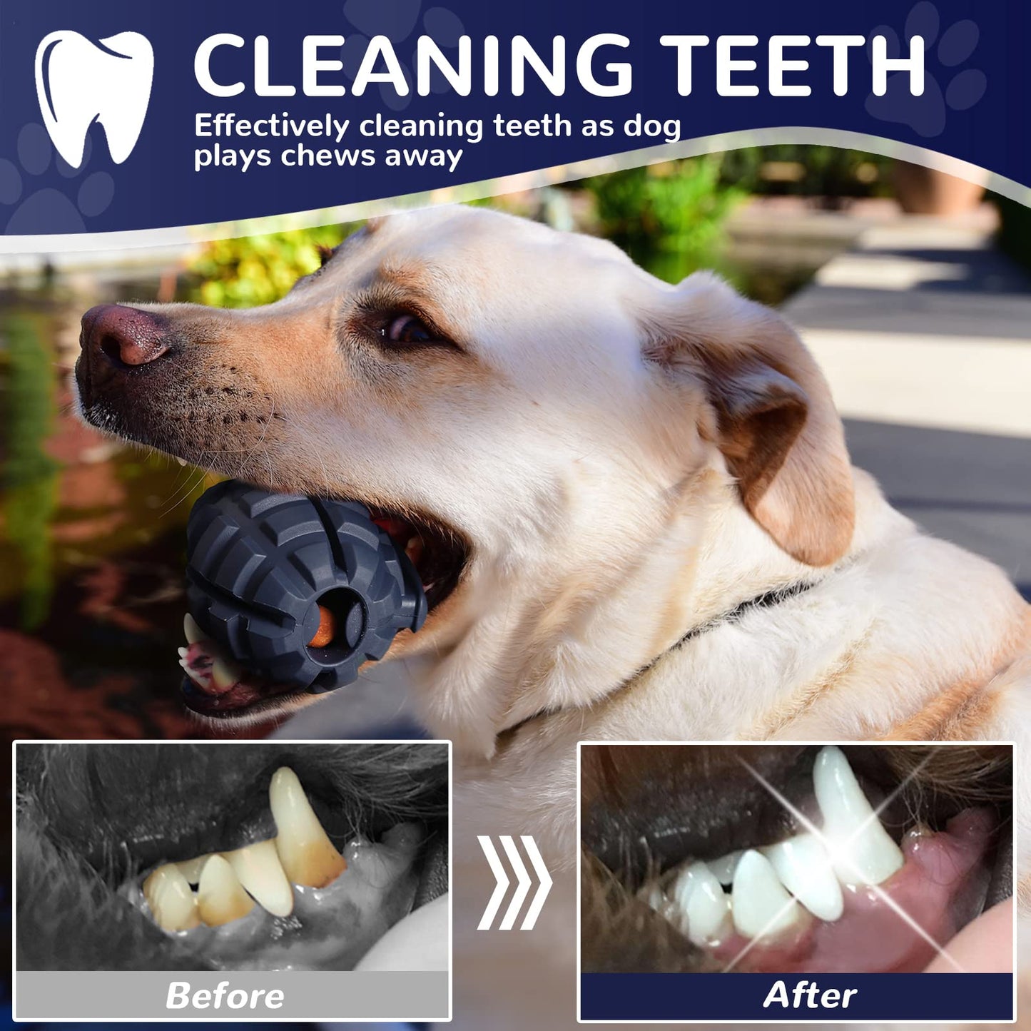 Dog Toys for Aggressive Chewers Large Breed, for German Shepherd, Indestructible Interactive Treat Dog Toys for Large Medium Breeds, Food Grade & Tough Rubber, Fun to Chew, Chase and Fetch (Blue)