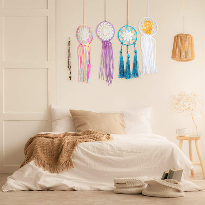 Chuangdi 8 Pieces 6 to 8 Inch Crochet White Lace Doilies for Tables Handmade Round Lace Placemat Rustic Table Coasters Decors for Kitchen Dining Room Party Dressers Dream Catcher Decoration(White)