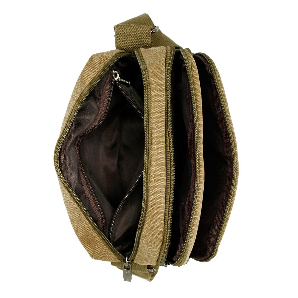 GEARONIC TM Men Vintage Crossbody Canvas Messenger Shoulder Bag School Hiking Military Travel Satchel