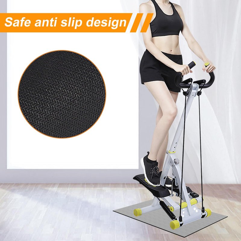 Wiojtry Mini Stair Stepper Mats, Double Non-Slip Workout Mat for Ellipse Leg Exerciser, Ellipse Machine Mat, Exercise Mat for Under Desk Ellipticals, Suitable for Electric Seated Foot Pedal Exerciser