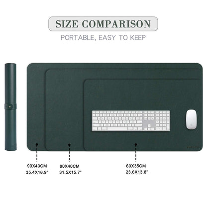 DOBAOJIA Extended Mouse Pad Mat XXL Desk Pad Large Desk Mat 35.4" X 16.9" Desk Blotter Writing Pad for Laptop/Office/Home, PU Leather Waterproof +Suede Non-Slip 90 x 43cm (Dark Green)