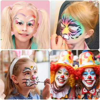 UNIFULL 26 Colors Professional Face Body Paint Kit, Oil Face & Body Paint Kit for Halloween,including 26 Colors Face Paint/Paint Stick/ Brushes/ Special Effects Sticker for Halloween/Fake Blood