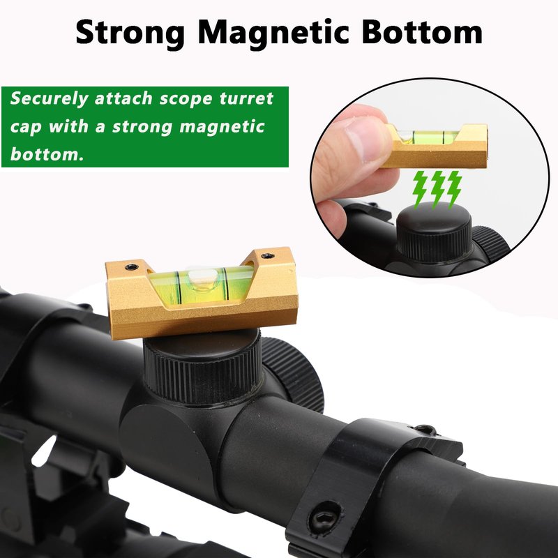 Hawthy Scope Leveling Kit Scope Bubble Level Magnetic Level (Gold)
